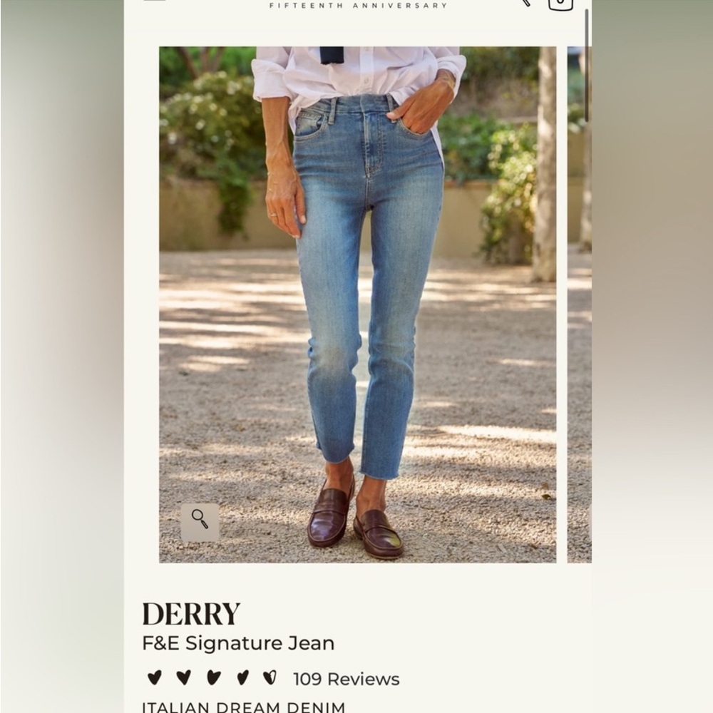 Frank & Eileen - Derry Italian Jeans In Classic Blue Wash Size 27